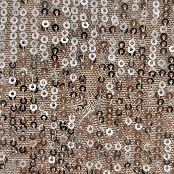 MAC DUGGAL IEENA Sequined Faux Wrap Long Sleeve Gown Size 8 NWT Nude Silver 0064 - Picture 13 of 16